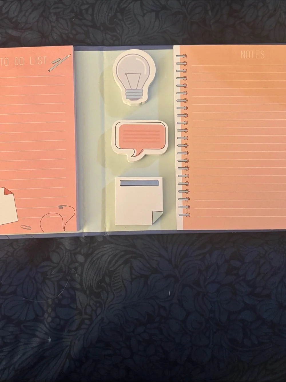 Sticky Notes Book - Blue Desk Organizer Notebook